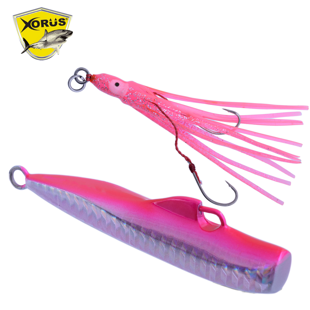 XORUS Rubber Jigging Metal Lure INCHIBITE II 200g Pink/Silver