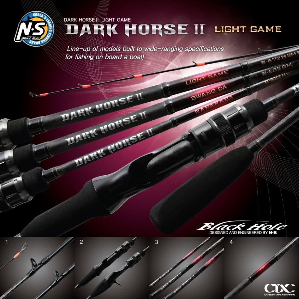 NS BLACK HOLE Baitcasting All-Round Boat Rod DARK HORSE II B-672H2MF - Image 2