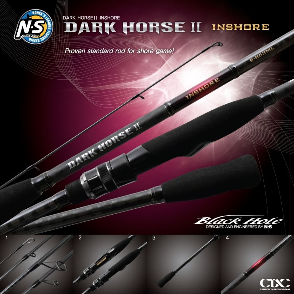 NS BLACK HOLE Shore Game Spinning Rod DARK HORSE II INSHORE - Image 2