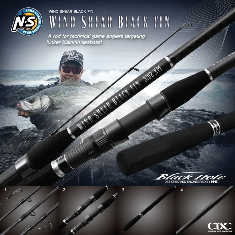 NS BLACK HOLE Spinning Rod WIND SHEAR BLACK FIN S-9102XM - Image 2