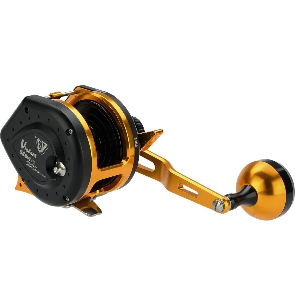 WIKI JIGGING Baitcasting Righthanded Jigging Reel VIOLENT SLOW 1500XH Black/Gold - Image 6