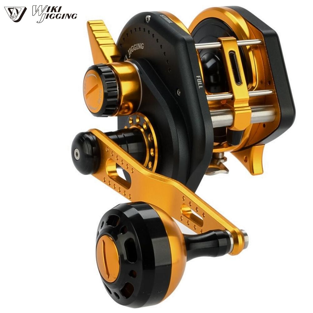 WIKI JIGGING Baitcasting Righthanded Jigging Reel VIOLENT SLOW 1500XH Black/Gold