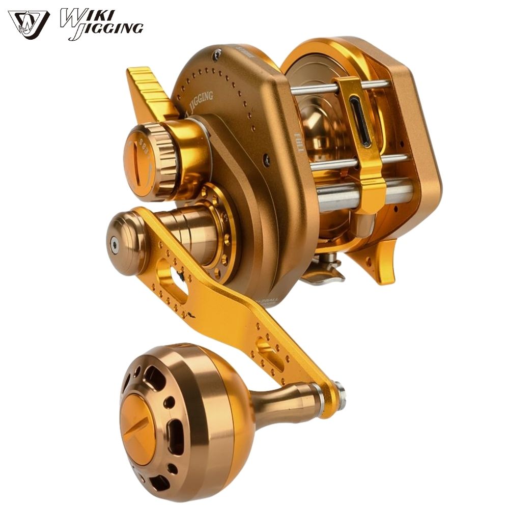 WIKI JIGGING Baitcasting Righthanded Jigging Reel VIOLENT SLOW 1500XH Brown/Gold