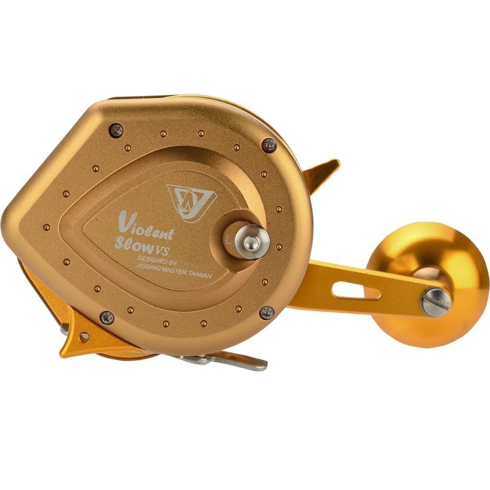 WIKI JIGGING Baitcasting Righthanded Jigging Reel VIOLENT SLOW 1500XH Brown/Gold - Image 7