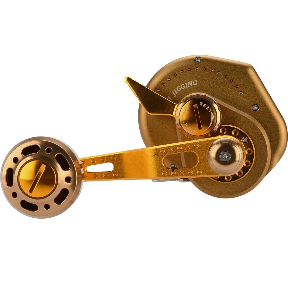WIKI JIGGING Baitcasting Righthanded Jigging Reel VIOLENT SLOW 1500XH Brown/Gold - Image 8