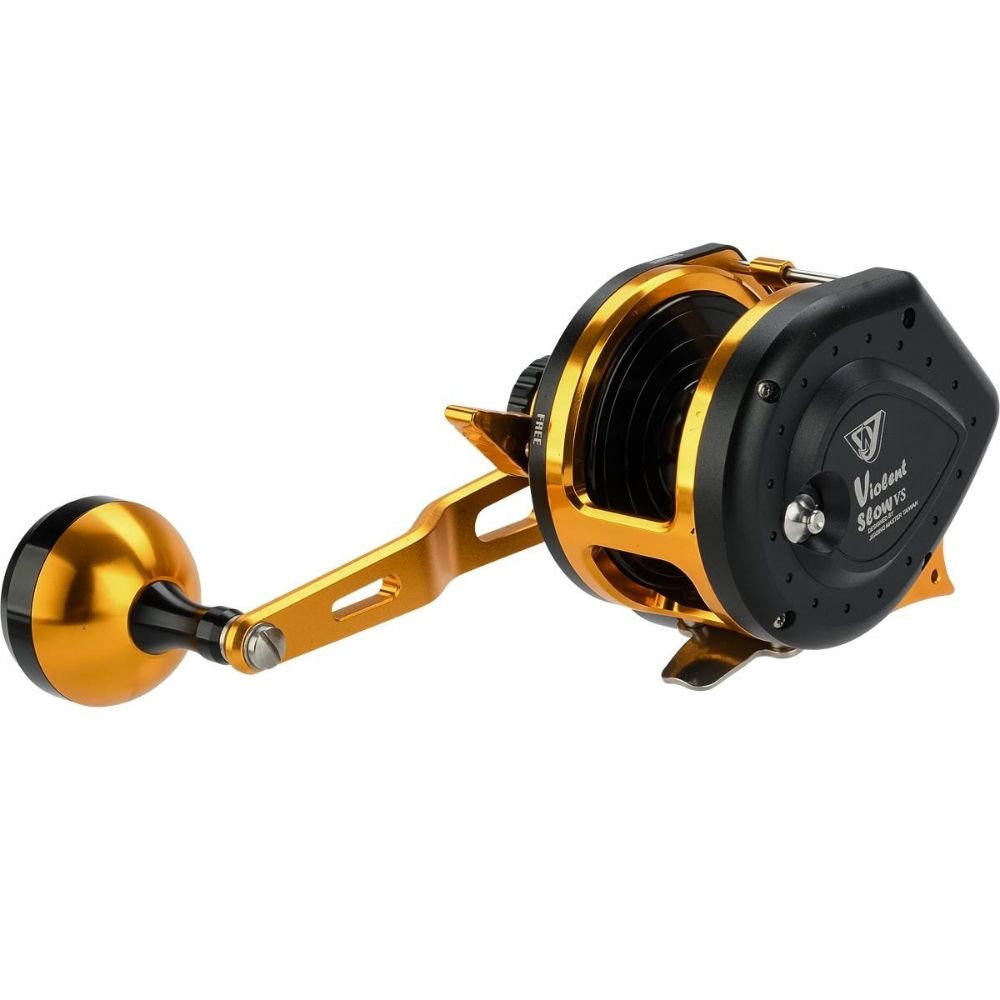 WIKI JIGGING Baitcasting Lefthanded Jigging Reel VIOLENT SLOW 2000XH Black/Gold - Image 10