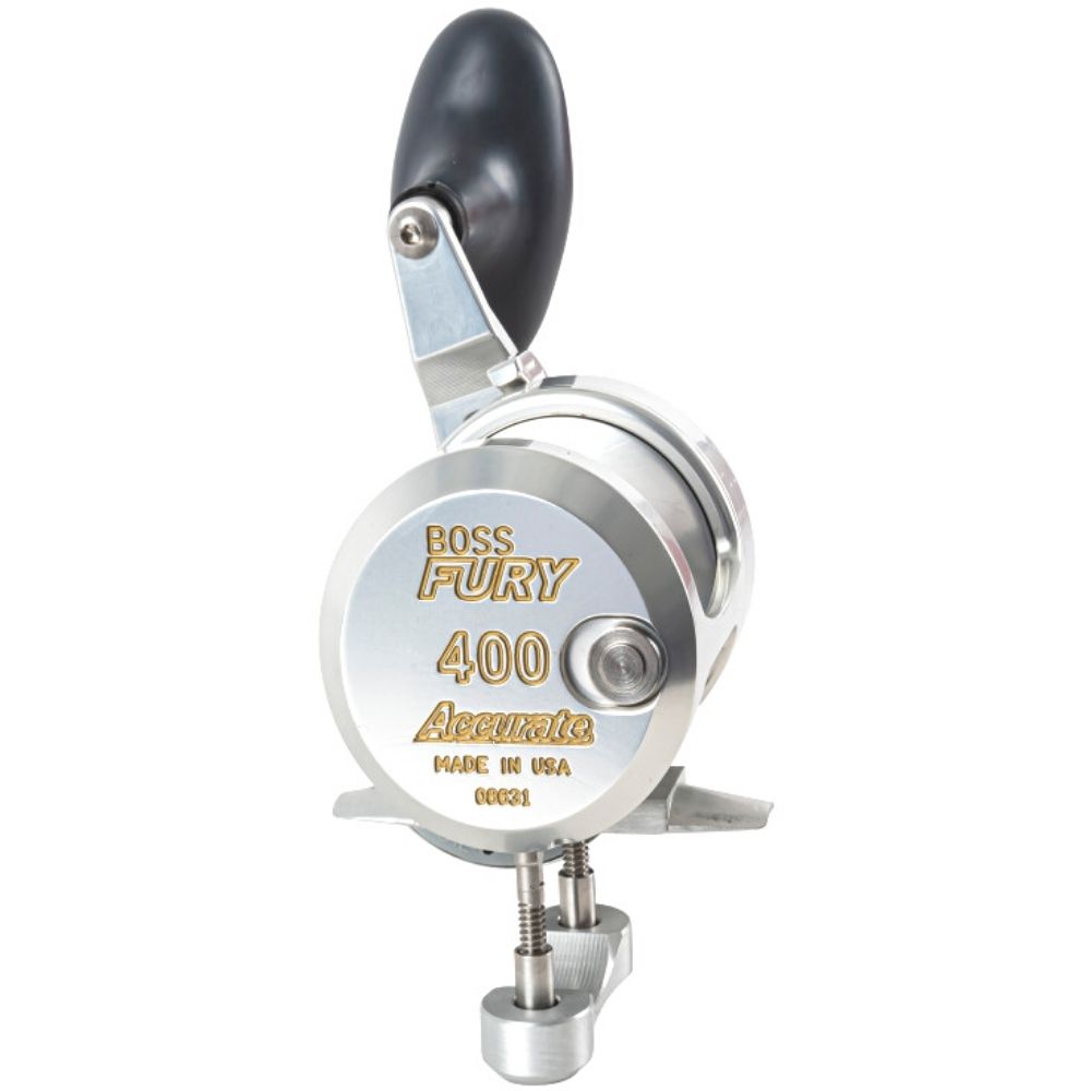 ACCURATE Single Speed Baitcasting Righthanded Reel BOSS FURY FX-400X Silver - Image 5