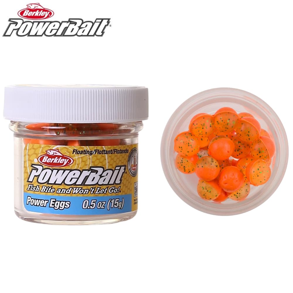 BERKLEY PowerBait Garlic Scented Power Eggs Floating - Clear Green-Fl. Orange