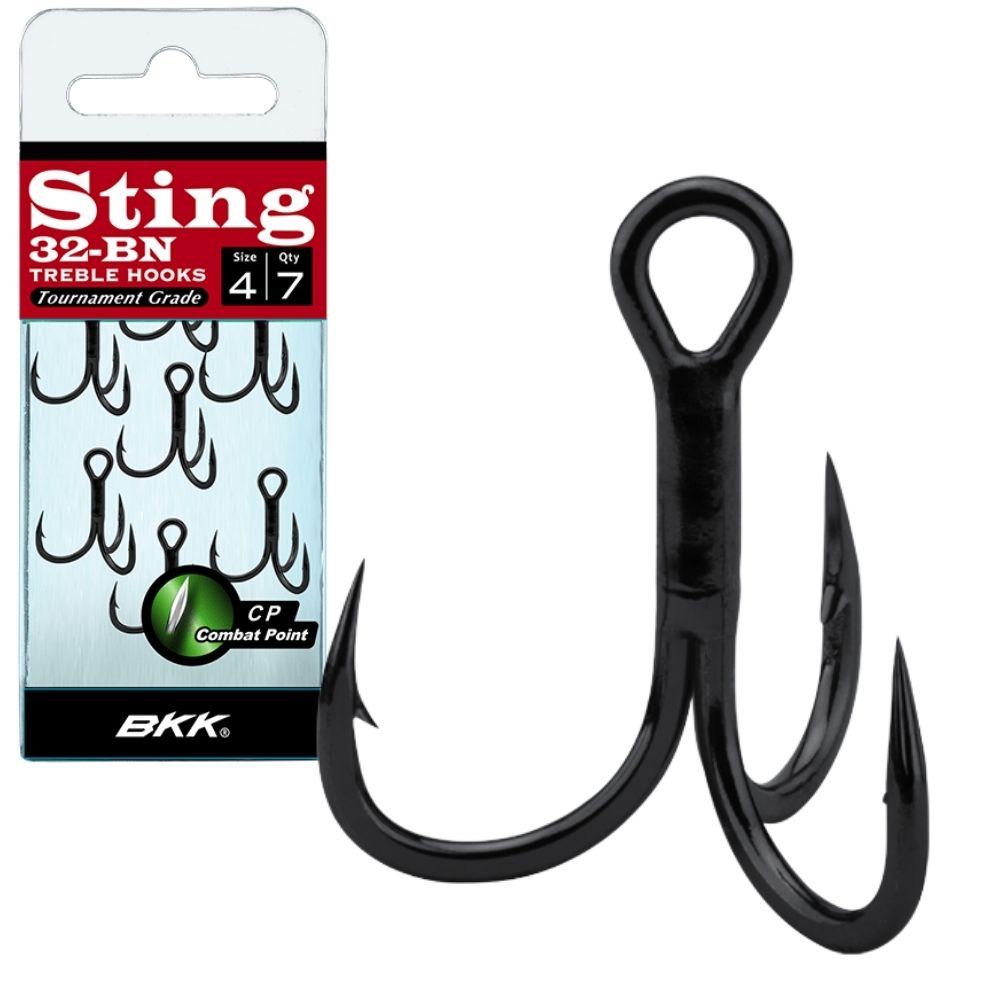 BKK Lure Fishing Black Nickel Treble Hook STING-BN