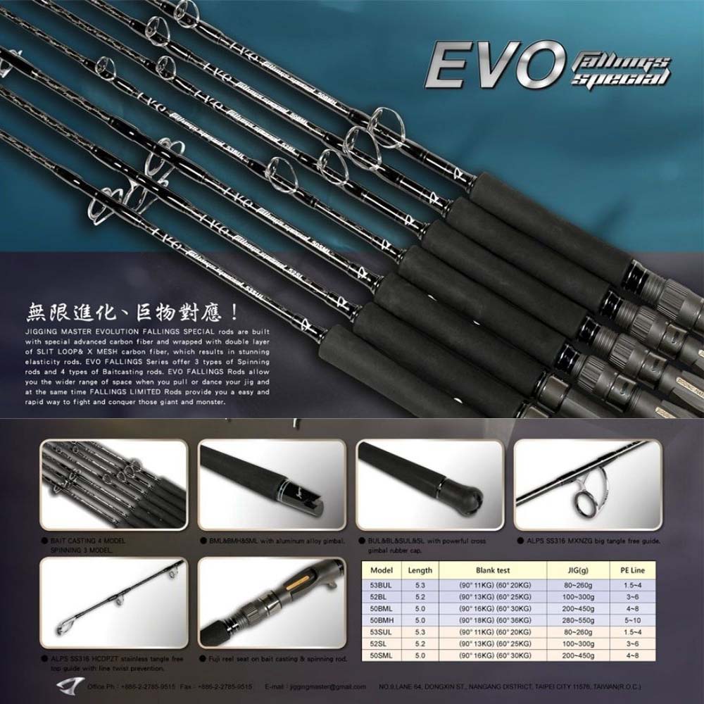JIGGING MASTER Baitcasting Jigging Rod EVOLUTION FALLINGS SPECIAL 52BL - Image 2