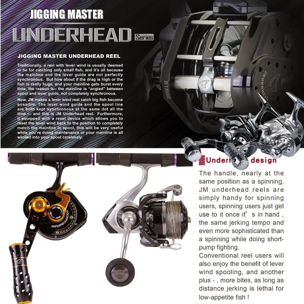 JIGGING MASTER Extreme Jigging Lefthanded Reel UNDERHEAD PE10 Brown/Gold - Image 7