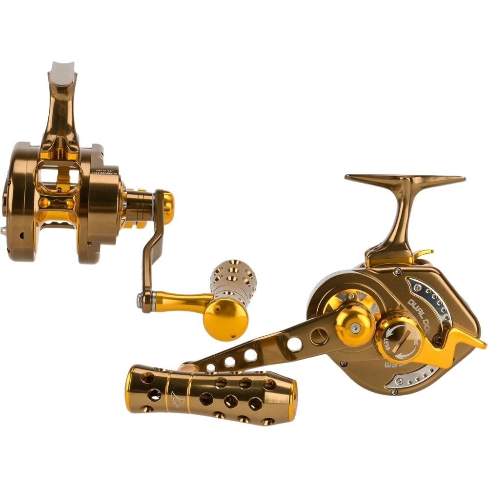 JIGGING MASTER Extreme Jigging Righthanded Reel UNDERHEAD PE5 Brown/Gold - Image 7