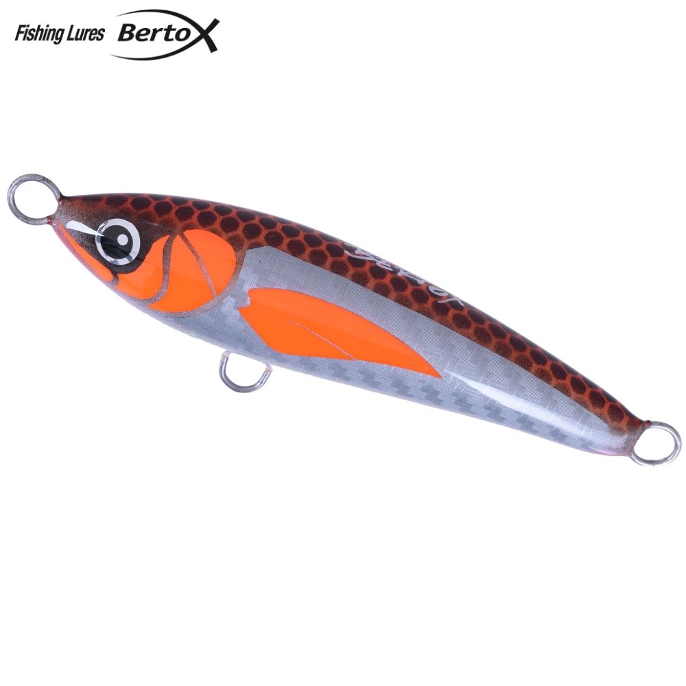 BERTOX Saltwater Handmade Wooden Sinking Stickbait Lure 10cm/30g 