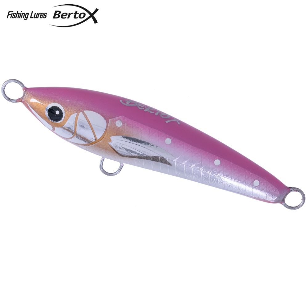 BERTOX Saltwater Handmade Wooden Sinking Stickbait Lure 10cm/30g Pink Sardine