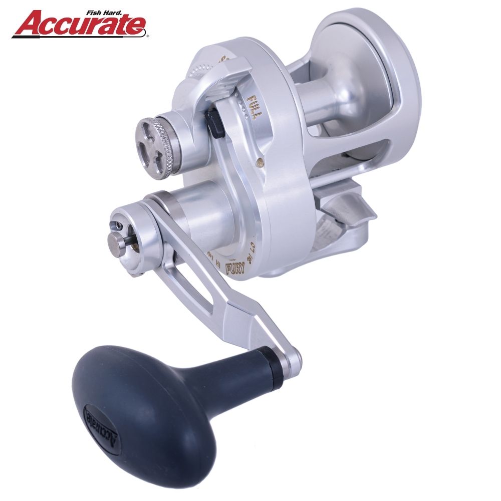 ACCURATE 2-Speed Baitcasting Righthanded Reel BOSS FURY FX2-400 Silver