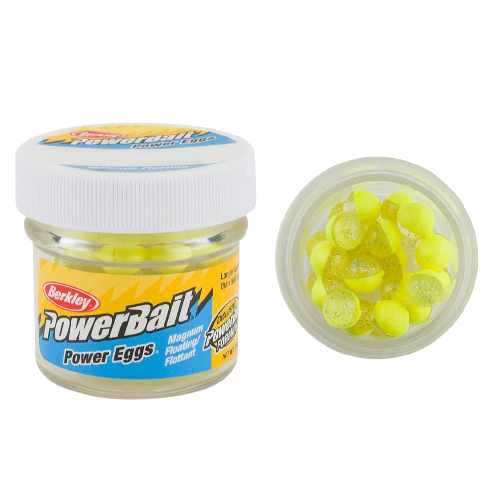 BERKLEY PowerBait Magnum Floating Clear Power Eggs - Clear Silver-Fl. Yellow - Image 5