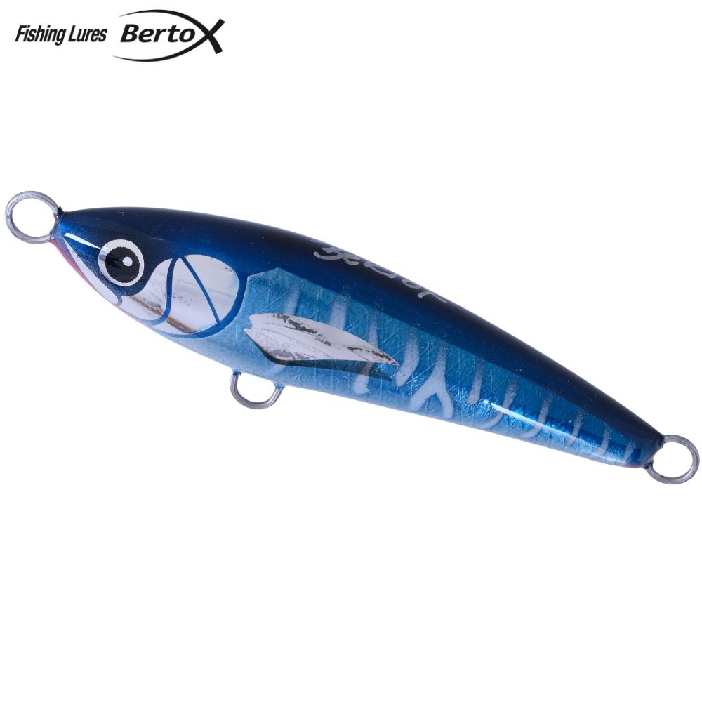 BERTOX Saltwater Handmade Wooden Sinking Stickbait Lure 10cm/30g Wahoo