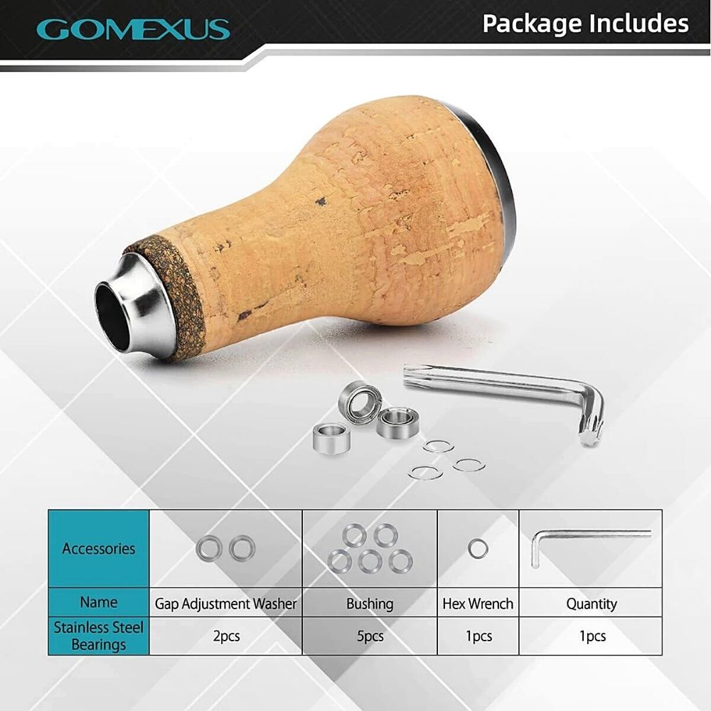 GOMEXUS Fishing Reel Lightweight Handle Power Knob CORK C27 - Image 5