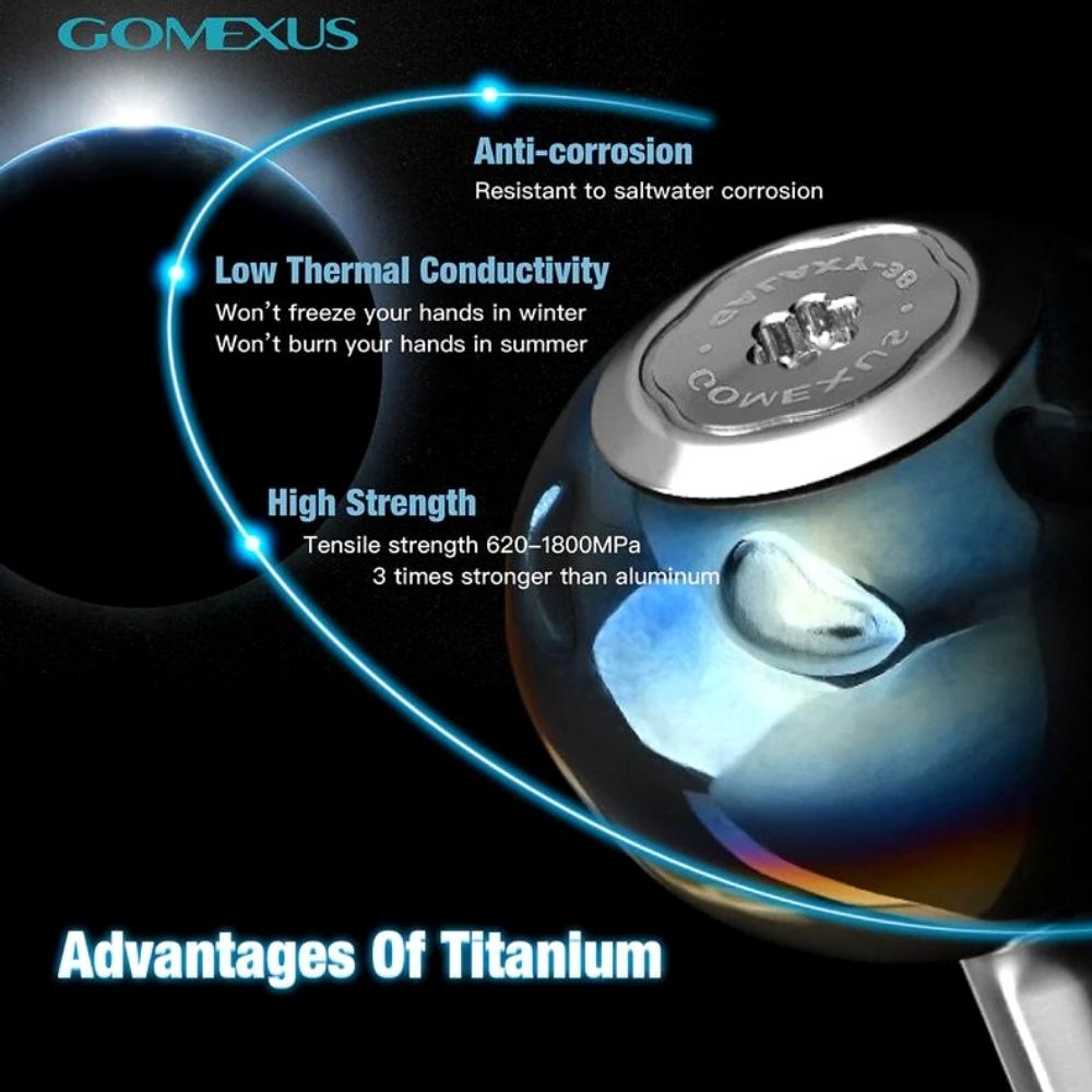 GOMEXUS Fishing Reel Custom Part Titanium Power Knob Galaxy TB41 - Image 2