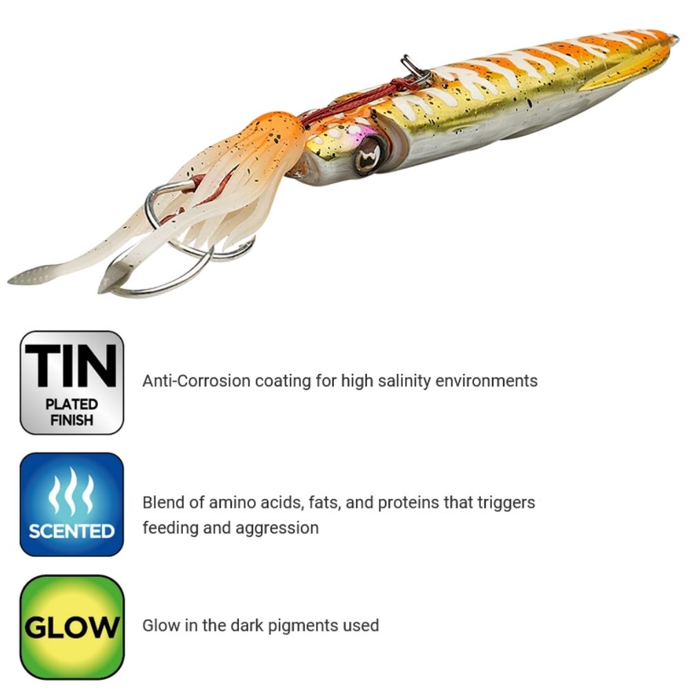SAVAGE GEAR Rubber Jigging Lure SWIM SQUID INCHIKU 9.7cm/150g - Image 7