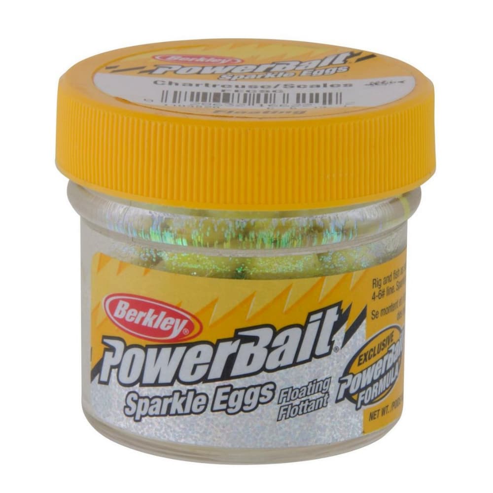 BERKLEY PowerBait Power SPARKLE EGGS Floating Magnum Chartreuse With Scales - Image 2