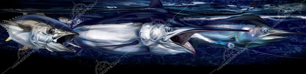 MGI Custom Marine Graphics Boat Wrap Design BILLS AND BARRELS