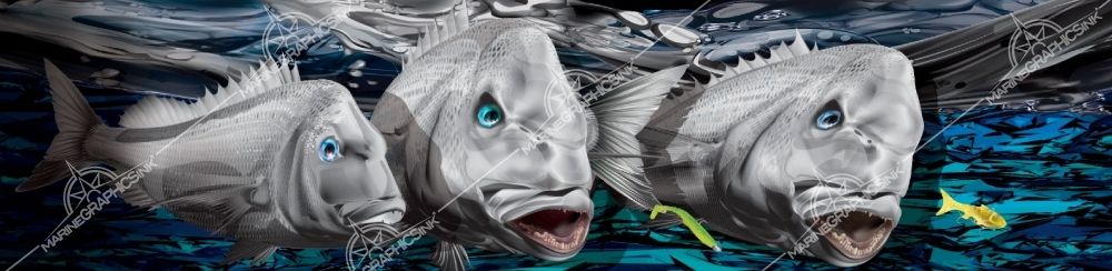 MGI Custom Marine Graphics Boat Wrap Design CAMO SNAPPER