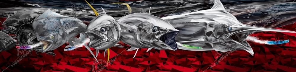 MGI Custom Marine Graphics Boat Wrap Design RED SEA BALLISTIC