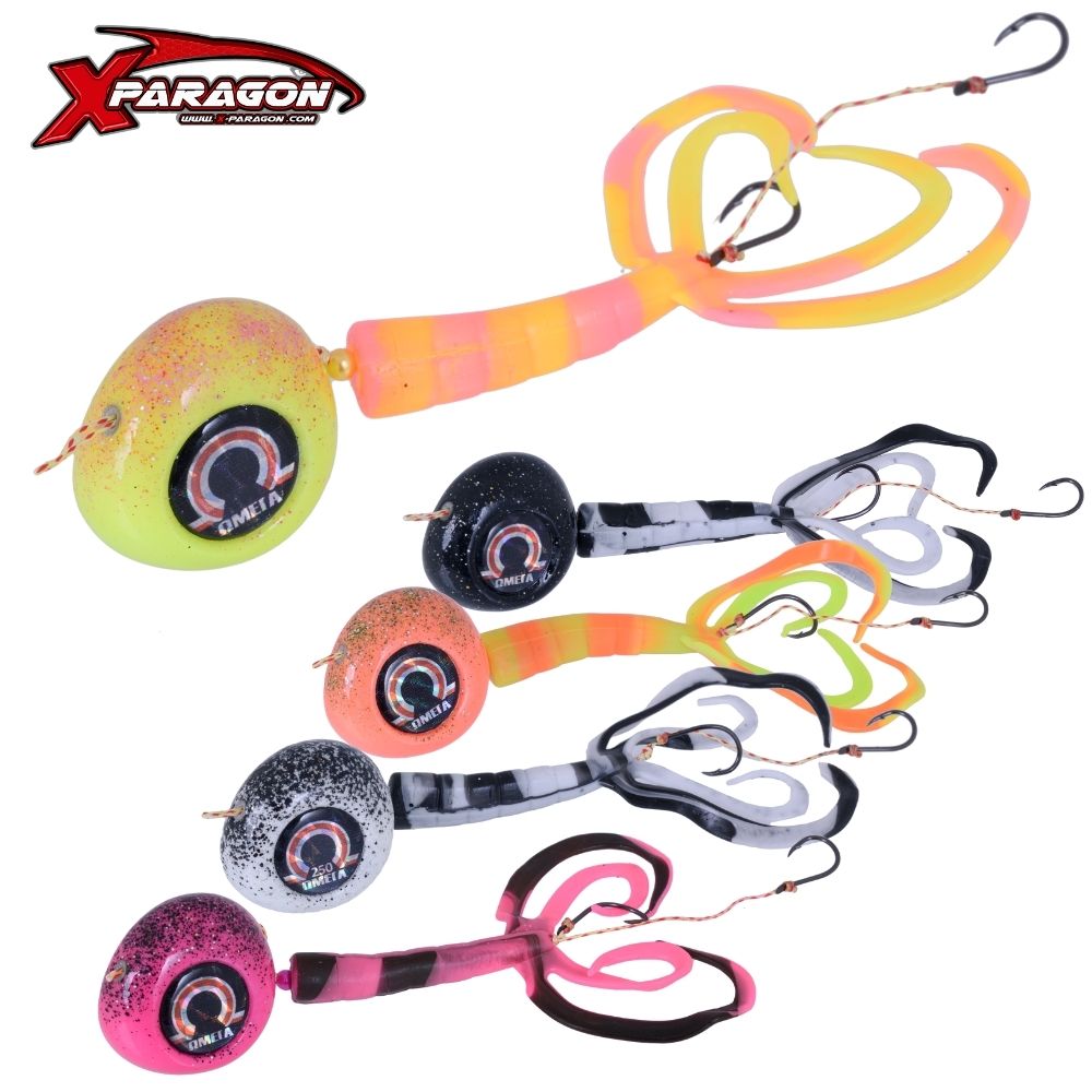 X-PARAGON Rubber Jigging Tai Kabura Lure OMEGA SLIDER Set 100g