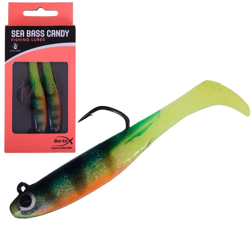 BERTOX Handmade Soft Shad Lure SEA BASS CANDY 11cm/36g #04