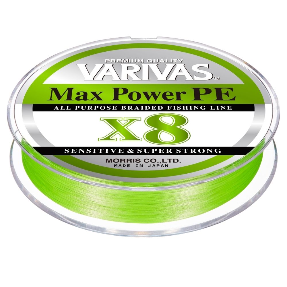 VARIVAS All-Purpose Fishing Braid Line MAX POWER PE X8 150m/Lime Green #PE0.6/14.5lb - Image 2