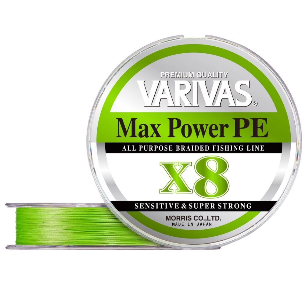 VARIVAS All-Purpose Fishing Braid Line MAX POWER PE X8 200m/Lime Green #PE1.0/20.2lb