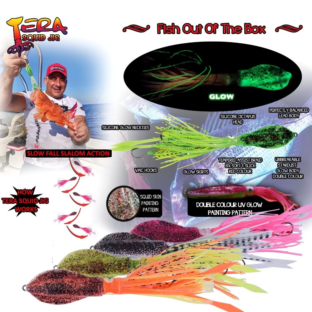 X-PARAGON Saltwater Rubber Jigging Lure TERA SQUID JIG 100g - Image 2
