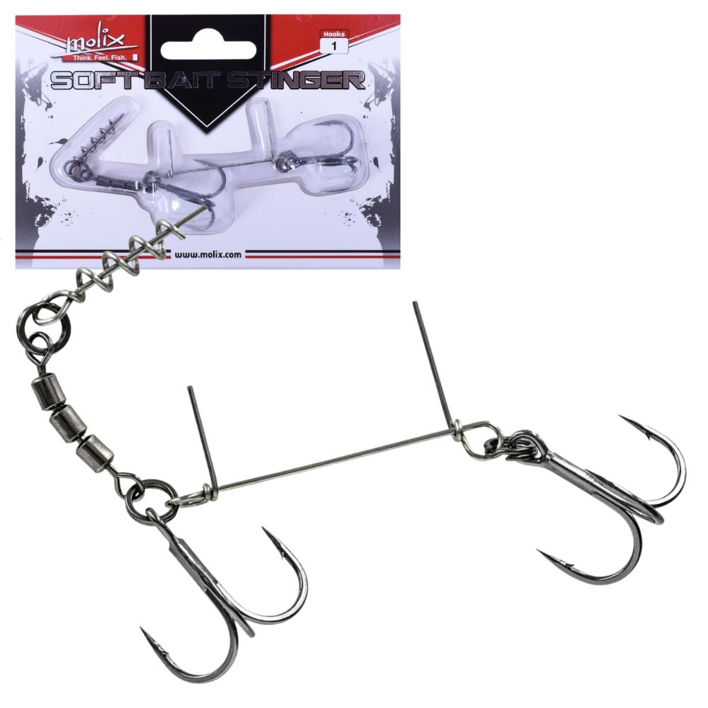 MOLIX Tandem Treble Hooks Soft Bait STINGER RIG Hooks #1