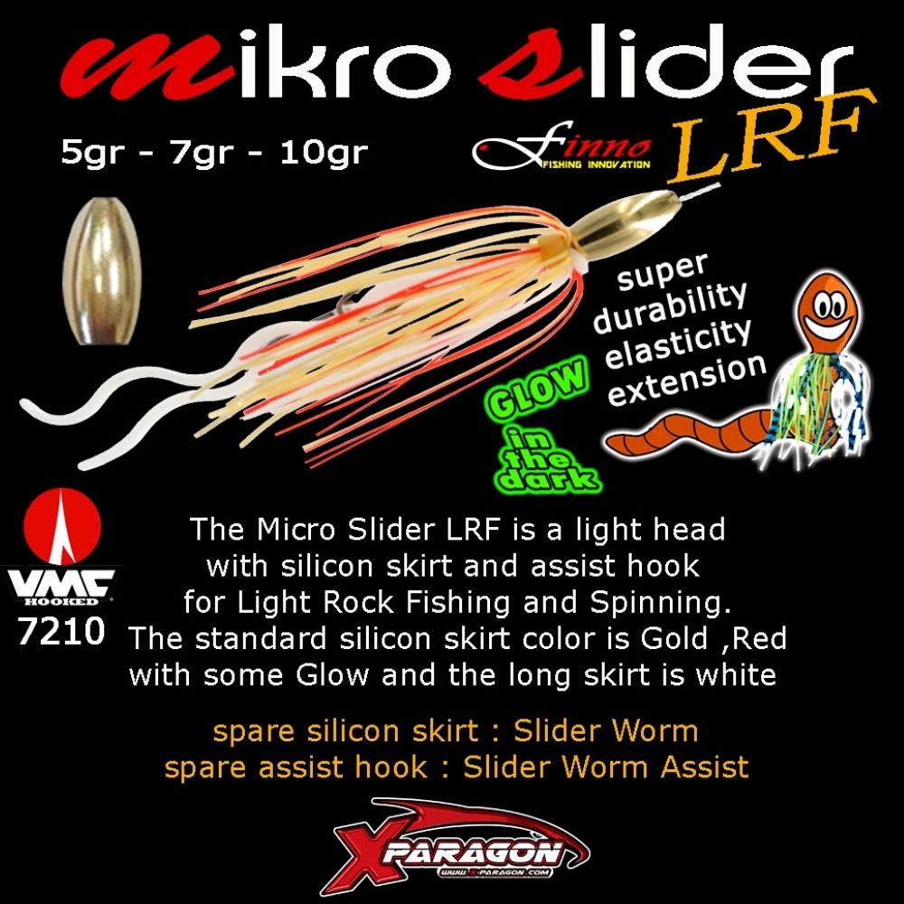X-PARAGON Saltwater Light Fishing Versatile Skirted Lure MICRO SLIDER LRF - Image 2