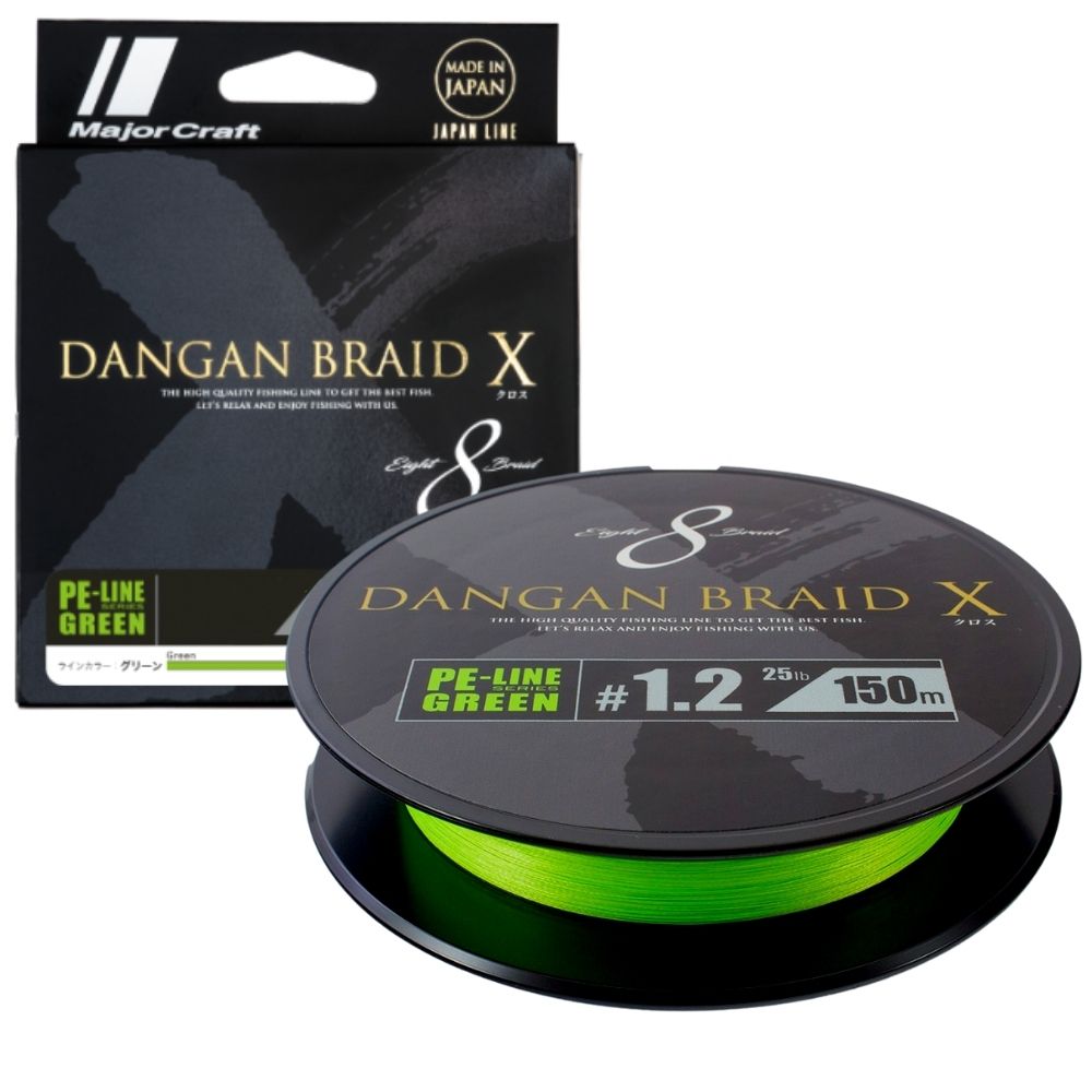 MAJOR CRAFT Ultra High Strength 8-Strand Braid Line DANGAN BRAID X8 150m Green