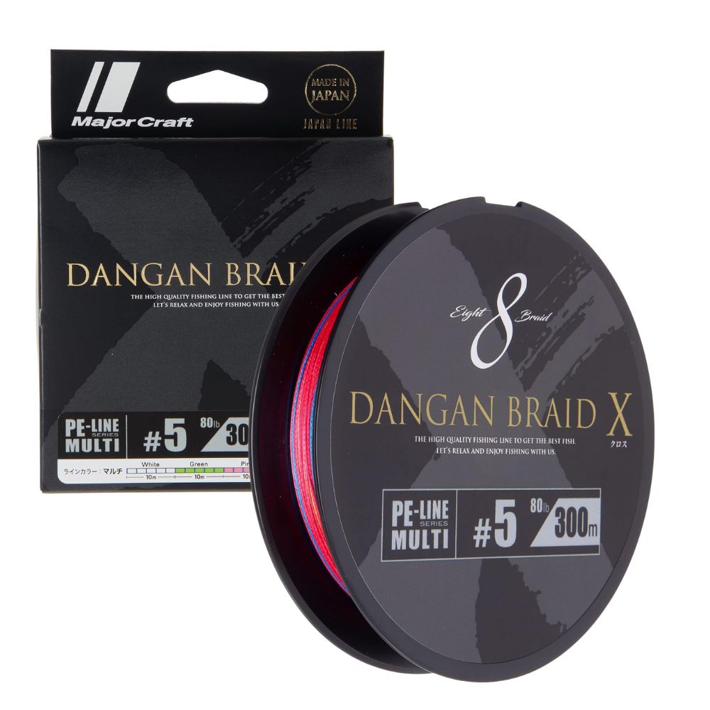 MAJOR CRAFT Ultra High Strength 8-Strand Braid Line DANGAN BRAID X8 300m Multicolor