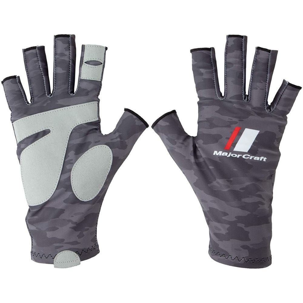 MAJOR CRAFT Quick Drying/UV Protection Fishing Gloves SG-Dark Grey Camo M