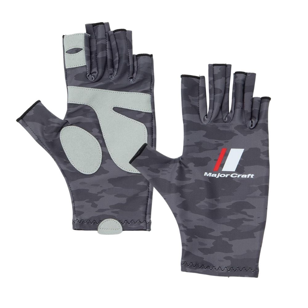MAJOR CRAFT Quick Drying/UV Protection Fishing Gloves SG-Dark Grey Camo M - Image 2