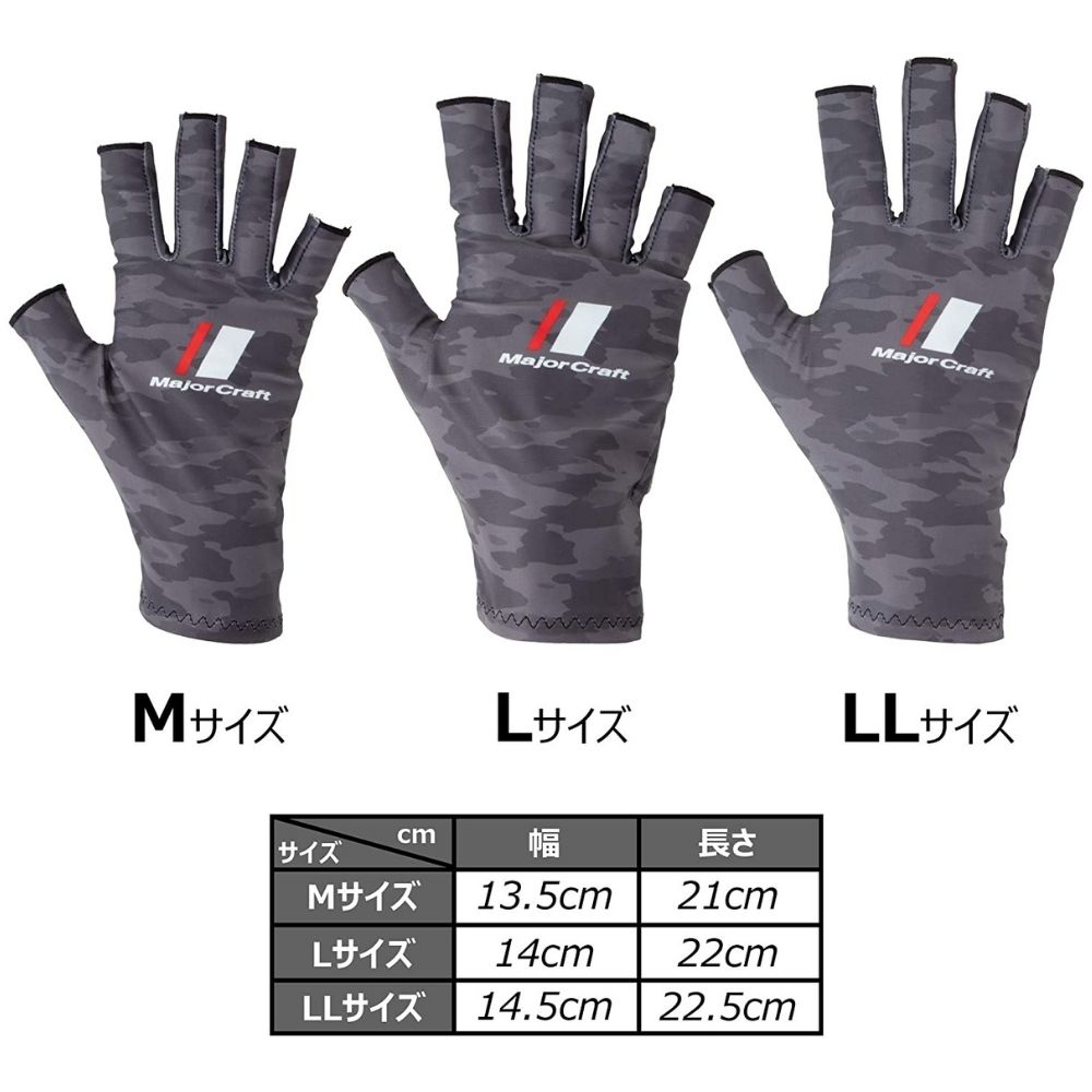 MAJOR CRAFT Quick Drying/UV Protection Fishing Gloves SG-Dark Grey Camo M - Image 4