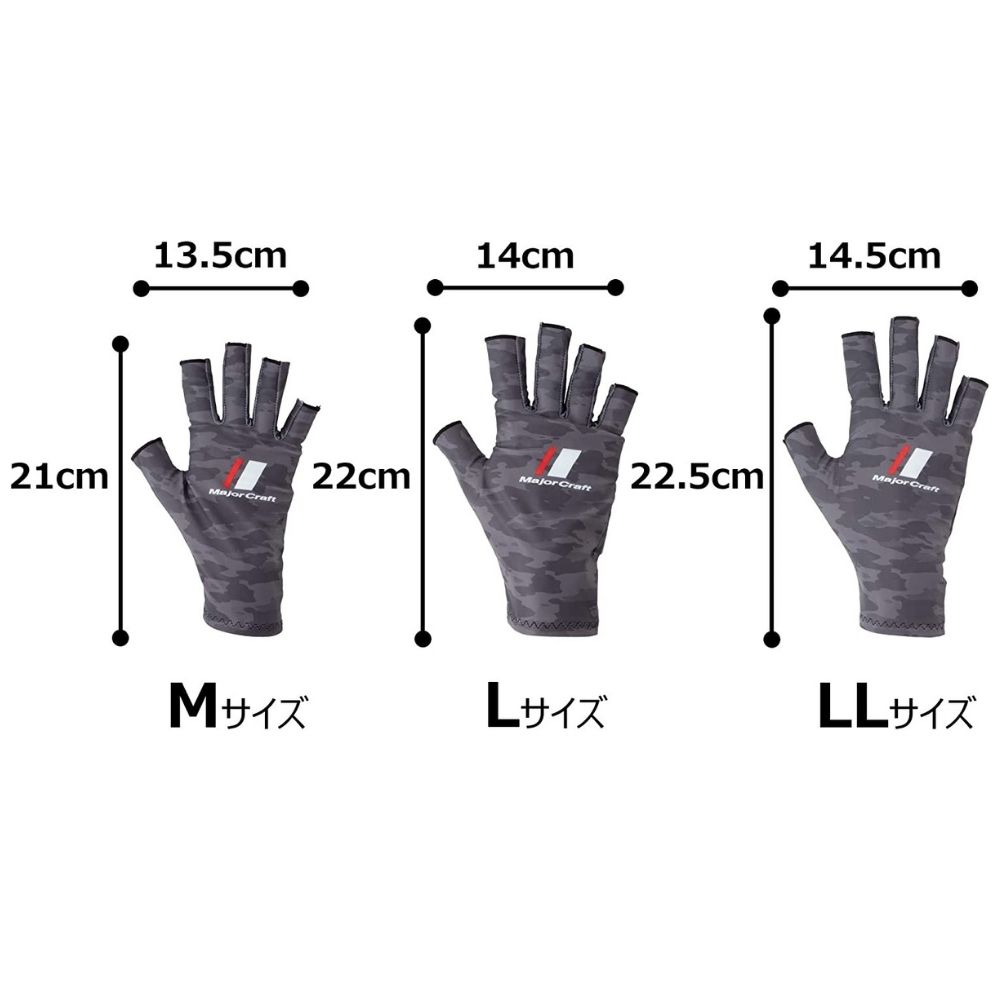 MAJOR CRAFT Quick Drying/UV Protection Fishing Gloves SG-Dark Grey Camo M - Image 5