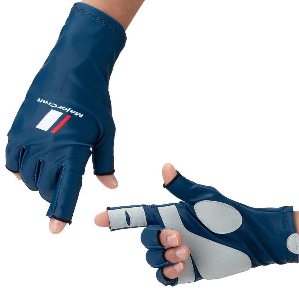 MAJOR CRAFT Quick Drying/UV Protection Fishing Gloves SG-Navy L - Image 6
