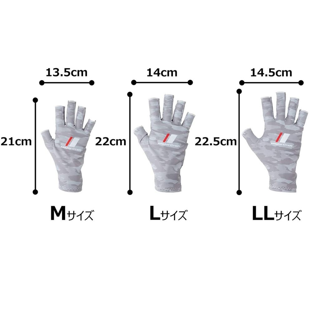 MAJOR CRAFT Quick Drying/UV Protection Fishing Gloves SG-Light Grey Camo L - Image 5