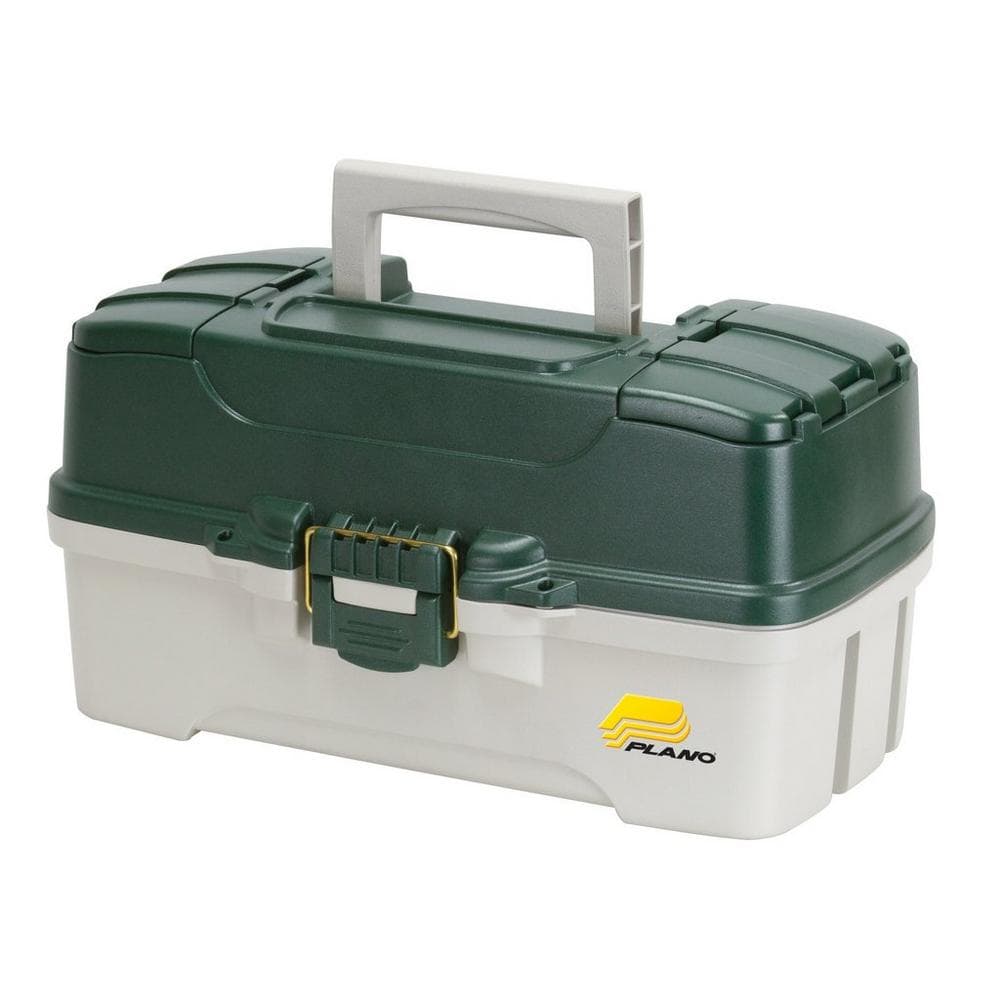 PLANO Three-Tray Fishing Tackle Box Green Metallic/Off-White