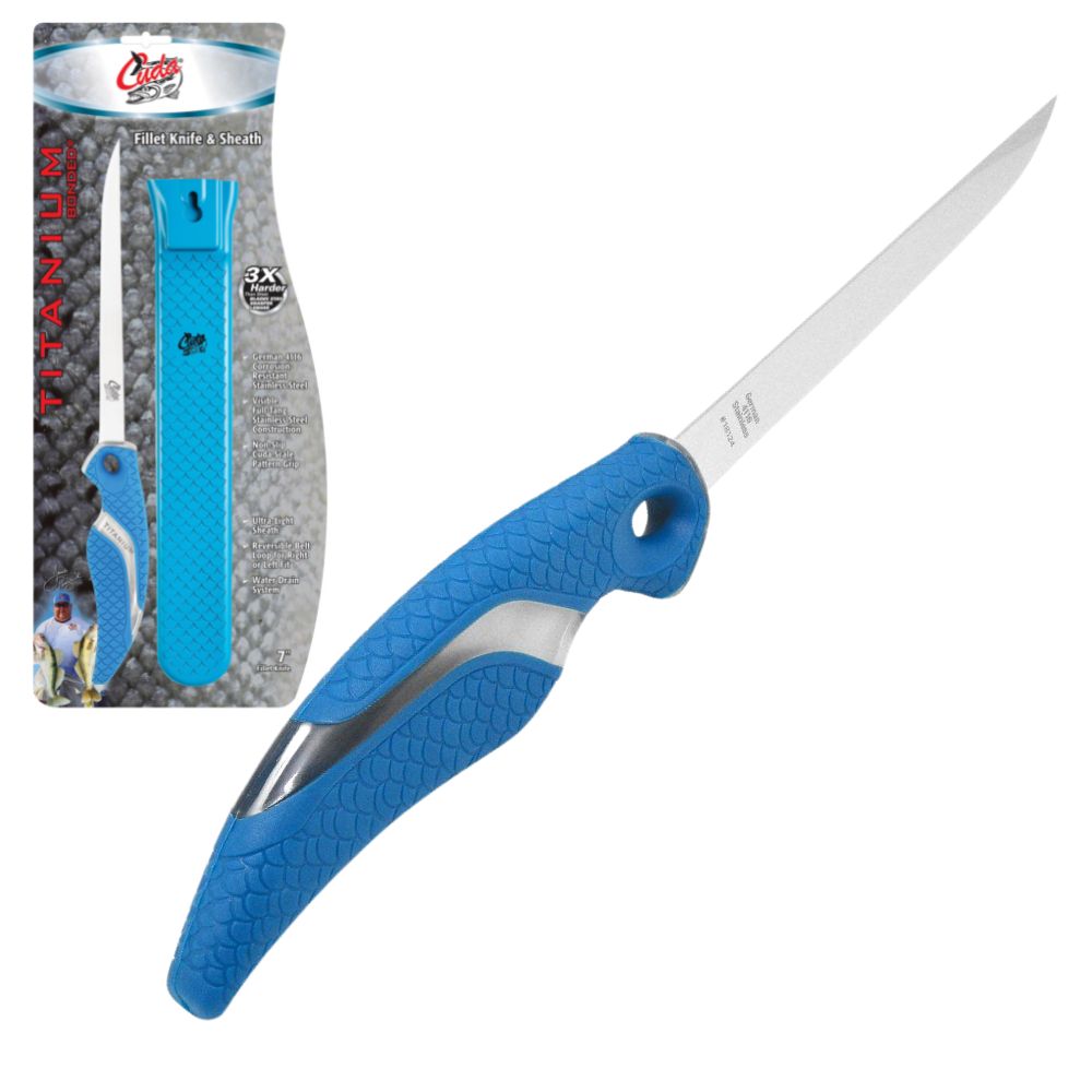 CUDA Freshwater Fishing Fillet Knife With Sheath 7“