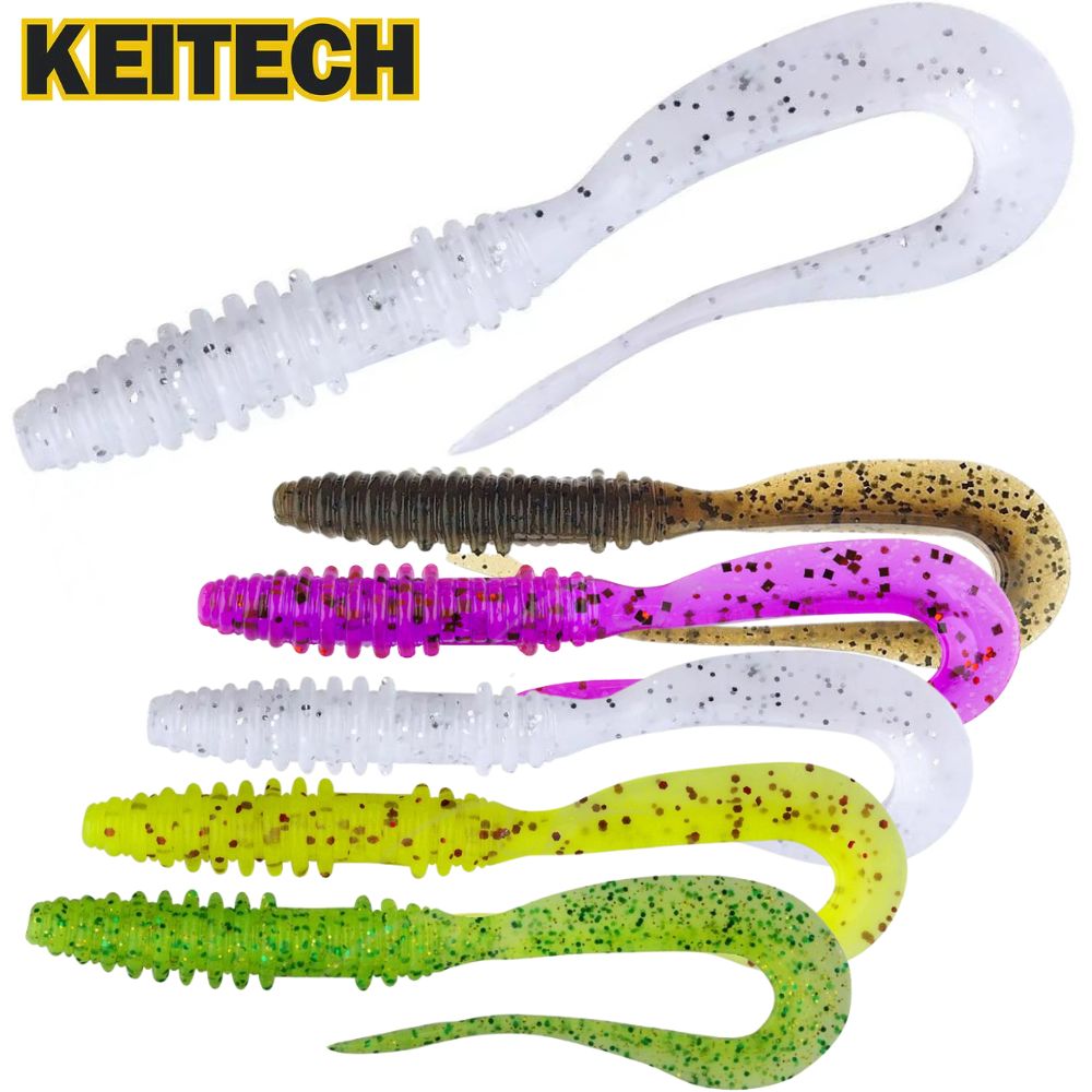 KEITECH Curly Tail Scented Soft Bait Lure MAD WAG MINI 2.5in/12pcs