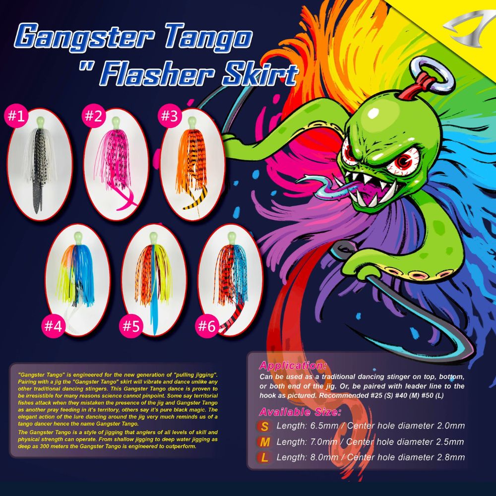 JIGGING MASTER Teaser Lure GANGSTER TANGO Flasher Skirt #L-80mm