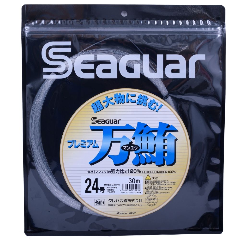 SEAGUAR New Saltwater Offshore Fishing 120% Fluorocarbon Leader Line PREMIUM MANYU #24-85lb-0.81mm-30m
