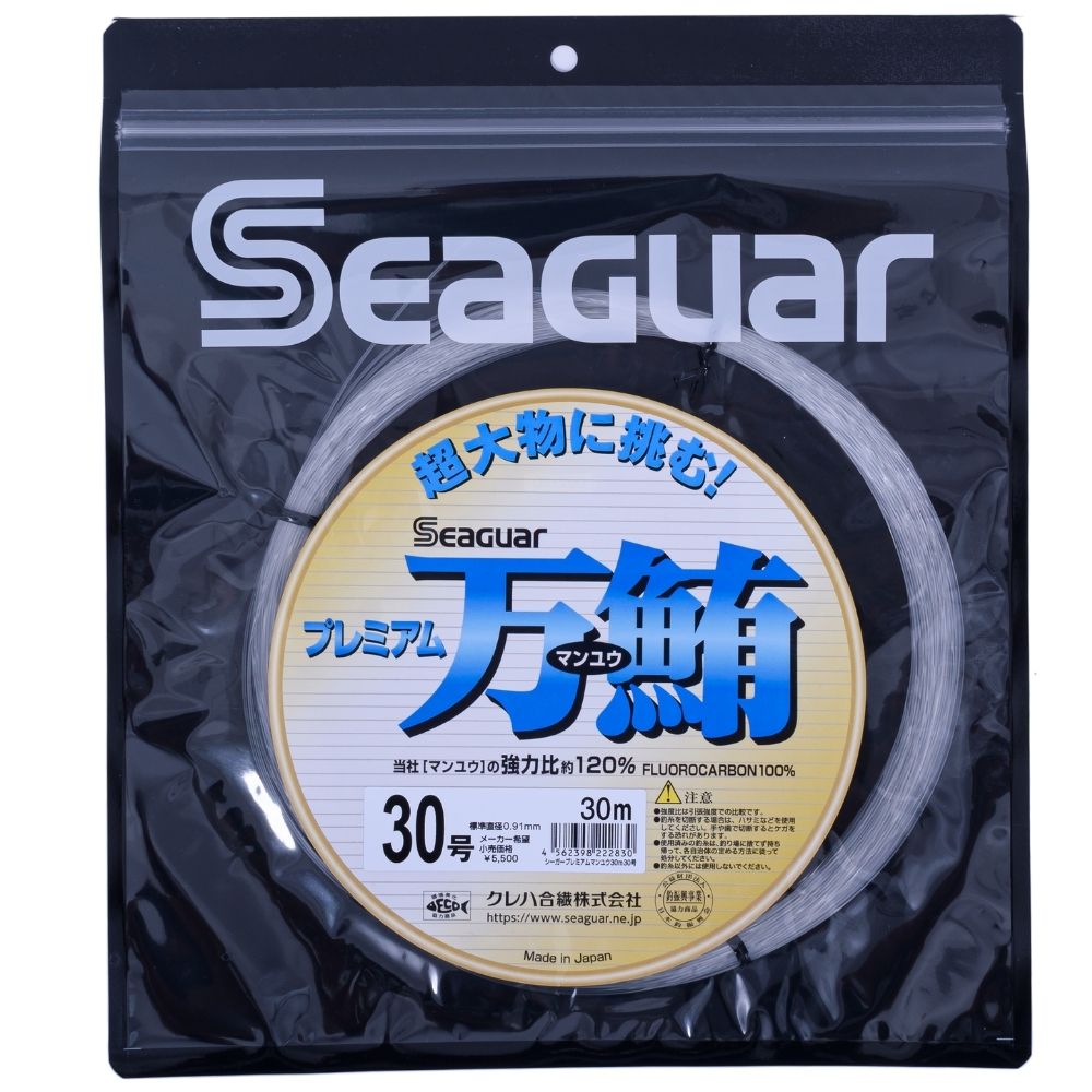 SEAGUAR New Saltwater Offshore Fishing 120% Fluorocarbon Leader Line PREMIUM MANYU #30-100lb-0.91mm-30m