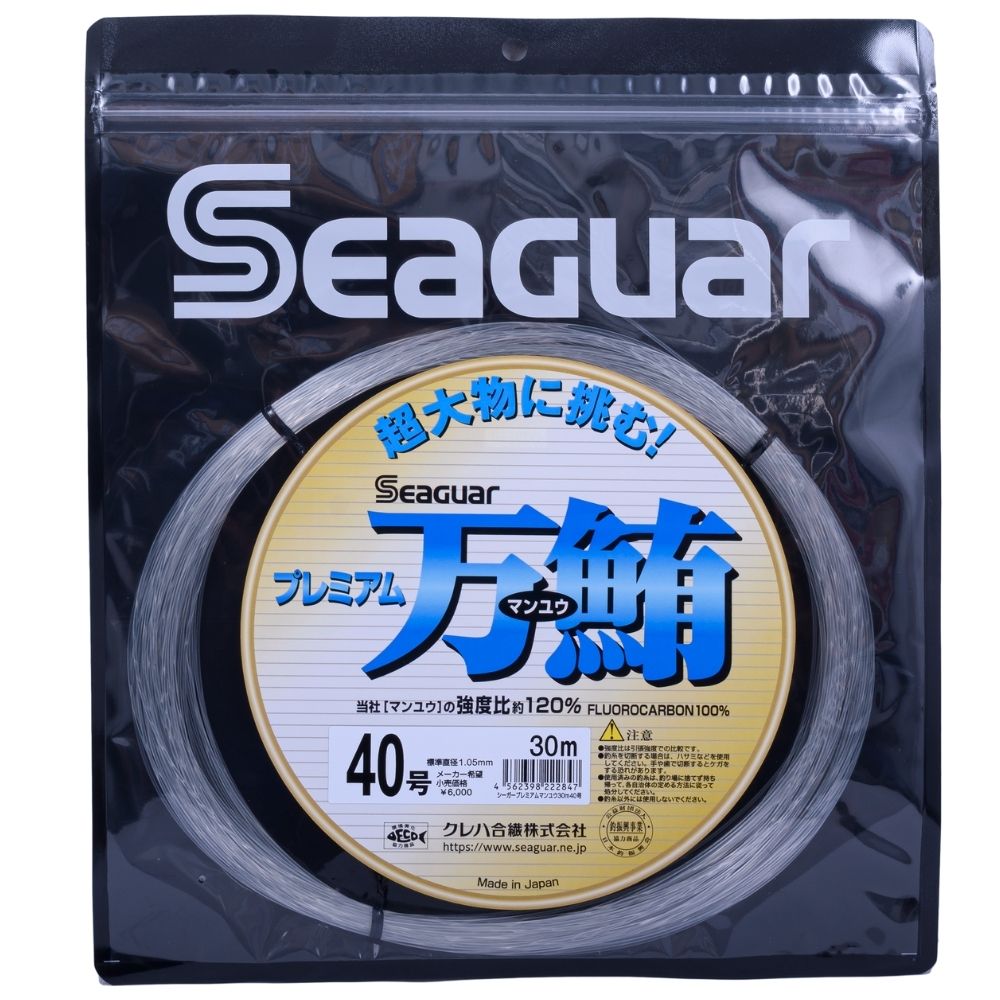 SEAGUAR New Saltwater Offshore Fishing 120% Fluorocarbon Leader Line PREMIUM MANYU #40-140lb-1.05mm-30m